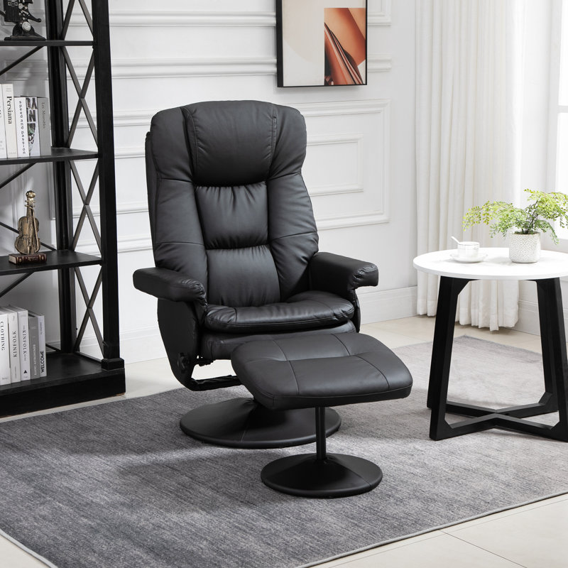 Latitude Run® 31.5" Wide Manual Swivel Ergonomic Recliner with Ottoman